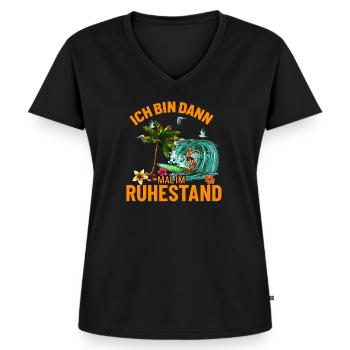 Im Ruhestand - Frauen Premium Bio T-Shirt mit V-Ausschnitt - Schwarz - Vorne - AI Model Female 172 light (172cm)