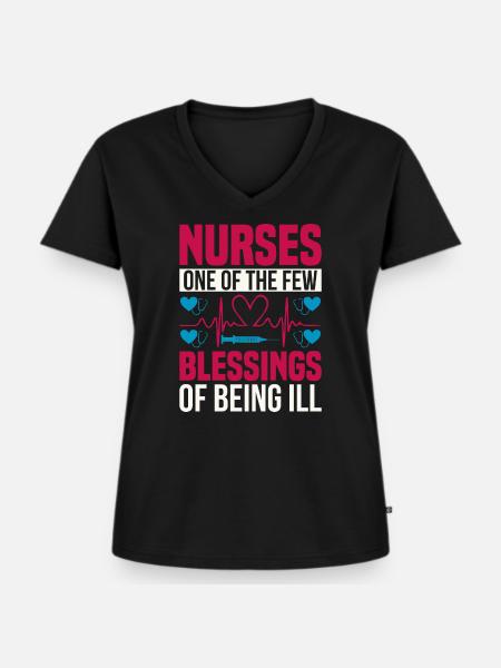 Fière citation d’infirmière / infirmière - T-shirt encolure en V Premium bio Femme - noir