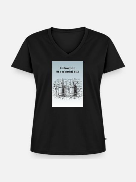 Extraktion von ätherischen Ölen - Frauen Premium Bio T-Shirt mit V-Ausschnitt - Schwarz