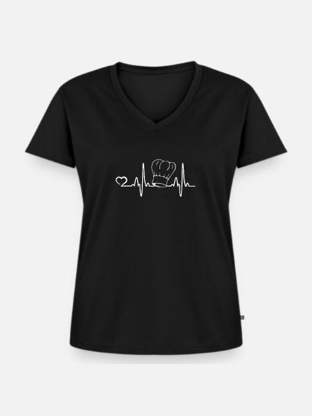 Kochmütze - Frauen Premium Bio T-Shirt mit V-Ausschnitt - Schwarz