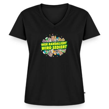 altenpflege sarkasmus pflegekräfte geschenkidee - Frauen Premium Bio T-Shirt mit V-Ausschnitt - Schwarz - Vorne - AI Model Female 172 light (172cm)