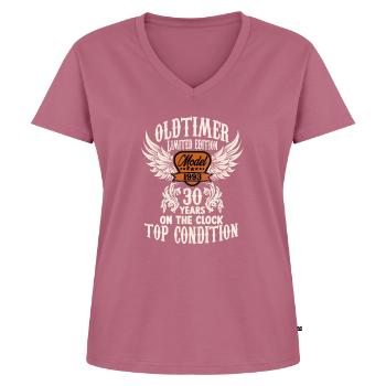 1993 vintage 30 years classic car birthday rocker - Frauen Premium Bio T-Shirt mit V-Ausschnitt - Mauve - Vorne - AI Model Female 172 dark (172cm)