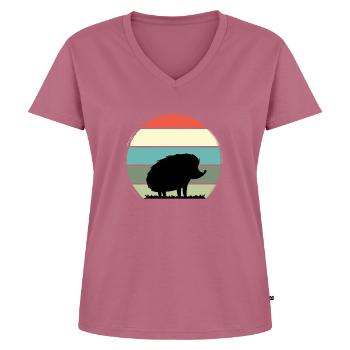Igel - Frauen Premium Bio T-Shirt mit V-Ausschnitt - Mauve - Vorne - AI Model Female 172 dark (172cm)