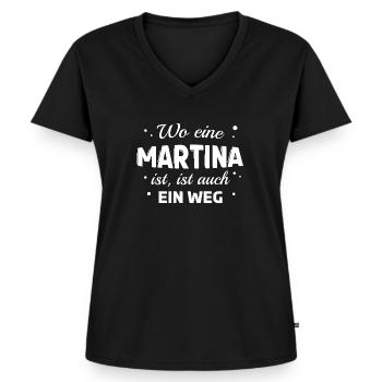 Martina Name Spruch Design für stolze Martinas - Frauen Premium Bio T-Shirt mit V-Ausschnitt - Schwarz - Vorne - AI Model Female 172 light (172cm)
