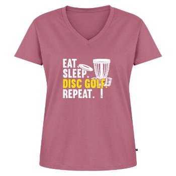 Disc Golf - T-shirt encolure en V Premium bio Femme - mauve - Devant - AI Model Female 172 dark (172cm)