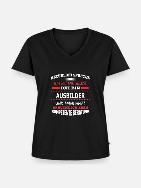 AUSBILDER - Frauen Premium Bio T-Shirt mit V-Ausschnitt - Schwarz
