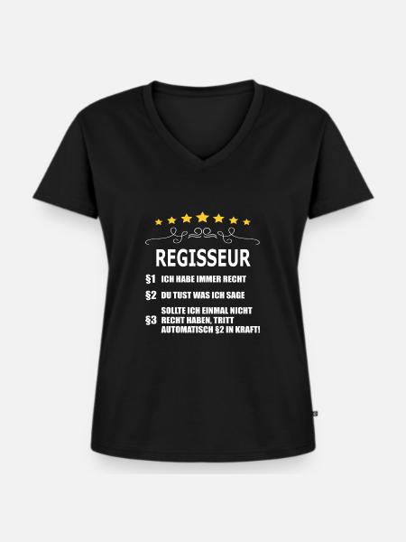 REGISSEUR - Frauen Premium Bio T-Shirt mit V-Ausschnitt - Schwarz