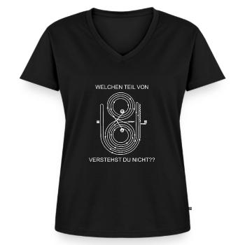 Reining Welchen Teil verstehst du nicht - Frauen Premium Bio T-Shirt mit V-Ausschnitt - Schwarz - Vorne - AI Model Female 172 light (172cm)