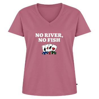 No River No Fish Gambler Casino Jeux de hasard - T-shirt encolure en V Premium bio Femme - mauve - Devant - AI Model Female 172 dark (172cm)
