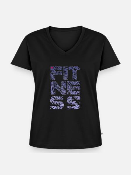 FITNESS storm II - Frauen Premium Bio T-Shirt mit V-Ausschnitt - Schwarz