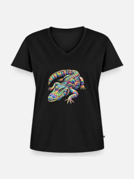 Hippie Festival - Frauen Premium Bio T-Shirt mit V-Ausschnitt - Schwarz