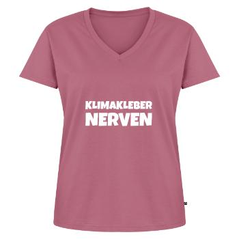 Straße ankleben Protest - Frauen Premium Bio T-Shirt mit V-Ausschnitt - Mauve - Vorne - AI Model Female 172 dark (172cm)