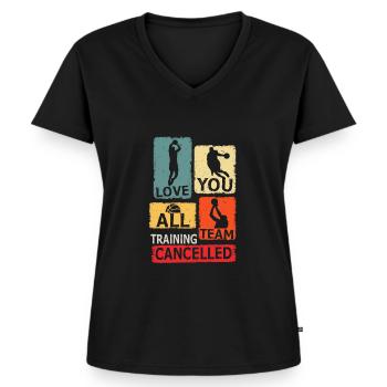 Love You Teamtraining abgebrochen Basketball - Frauen Premium Bio T-Shirt mit V-Ausschnitt - Schwarz - Vorne - AI Model Female 172 light (172cm)