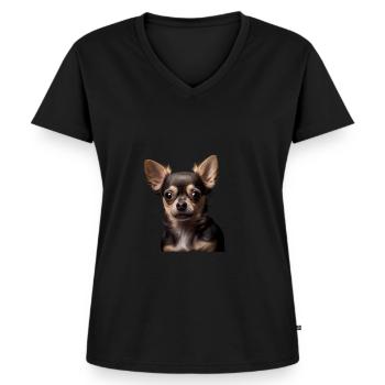 Cute Chihuahua - Gift idea for - Women's Premium Organic V-neck T-shirt - black - Front - AI Model Female 172 light (172cm)