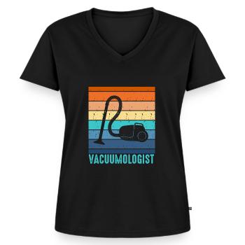 Staubsauger - Frauen Premium Bio T-Shirt mit V-Ausschnitt - Schwarz - Vorne - AI Model Female 172 light (172cm)