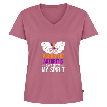 L'arthrite psoriasique ne peut pas prendre mon - T-shirt encolure en V Premium bio Femme - mauve - Devant - AI Model Female 172 dark (172cm)