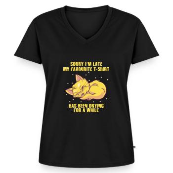 Sorry Im Late Housewife Cleaning Housemaker - Women's Premium Organic V-neck T-shirt - black - Front - AI Model Female 172 light (172cm)