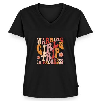 Groovy Girls Trip - Women's Premium Organic V-neck T-shirt - black - Front - AI Model Female 172 light (172cm)