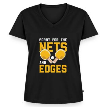 Lustiger Tischtennis Spruch Tischtennis - Frauen Premium Bio T-Shirt mit V-Ausschnitt - Schwarz - Vorne - AI Model Female 172 light (172cm)