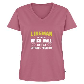 Lineman Because Brick Wall Isnt An Official - Women's Premium Organic V-neck T-shirt - mauve - Front - AI Model Female 172 dark (172cm)