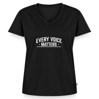 LGBTQ + Shirt Geschenk LGBT Month - Frauen Premium Bio T-Shirt mit V-Ausschnitt - Schwarz - Vorne - AI Model Female 172 light (172cm)
