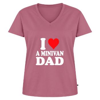Minivan Dad's Lifestyle Dad drives Minivan Daddy - Women's Premium Organic V-neck T-shirt - mauve - Front - AI Model Female 172 dark (172cm)