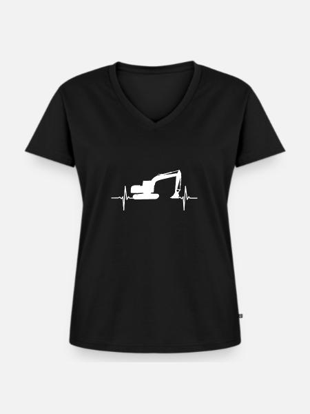 Bagger Bagger Bagger Bagger - Frauen Premium Bio T-Shirt mit V-Ausschnitt - Schwarz