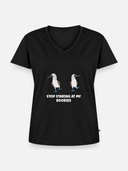Fou à pieds bleus Oiseau de mer fou à pieds bleus - T-shirt encolure en V Premium bio Femme - noir