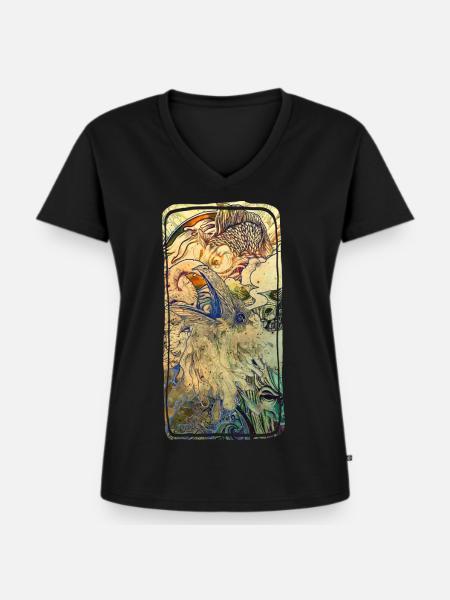 Corbeau - T-shirt encolure en V Premium bio Femme - noir