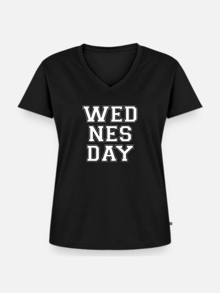 Wednesday Mittwoch - Frauen Premium Bio T-Shirt mit V-Ausschnitt - Schwarz