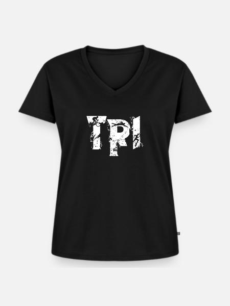 Triathlon - Frauen Premium Bio T-Shirt mit V-Ausschnitt - Schwarz
