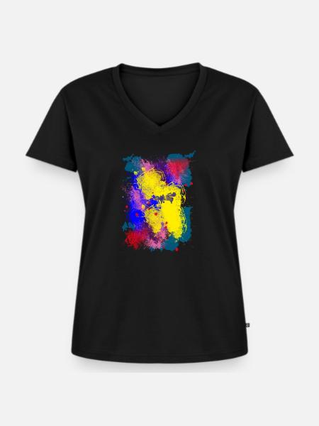 Abstract art - Frauen Premium Bio T-Shirt mit V-Ausschnitt - Schwarz