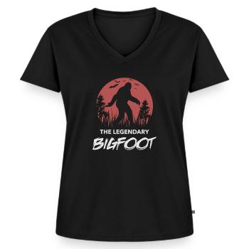 Bigfoot - T-shirt encolure en V Premium bio Femme - noir - Devant - AI Model Female 172 light (172cm)