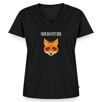 Fuchs sein fetzt doch Geschenk Fuchslieberhaber - Frauen Premium Bio T-Shirt mit V-Ausschnitt - Schwarz - Vorne - AI Model Female 172 light (172cm)