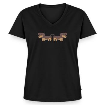 Gravhund - Gravhund kærlighed - Gravhund - Gave - Premium økologisk T-shirt til kvinder - sort - Foran - AI Model Female 172 light (172cm)