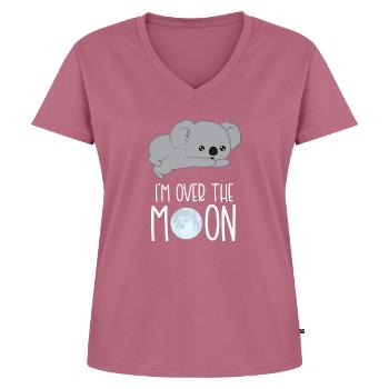 Koala – Koalabär – Koalafan – Geschenk - Mond - Frauen Premium Bio T-Shirt mit V-Ausschnitt - Mauve - Vorne - AI Model Female 172 dark (172cm)