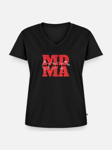 Ecstasy MDMA Droge - Frauen Premium Bio T-Shirt mit V-Ausschnitt - Schwarz