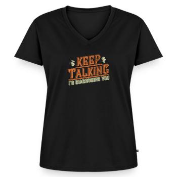 Psychiatre thérapeute - T-shirt encolure en V Premium bio Femme - noir - Devant - AI Model Female 172 light (172cm)