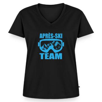 Apres-Ski - Frauen Premium Bio T-Shirt mit V-Ausschnitt - Schwarz - Vorne - AI Model Female 172 light (172cm)