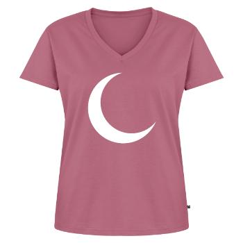 crescent moon - Women's Premium Organic V-neck T-shirt - mauve - Front - AI Model Female 172 dark (172cm)