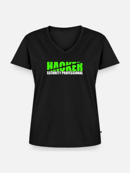 Hacker Security Professional - Frauen Premium Bio T-Shirt mit V-Ausschnitt - Schwarz