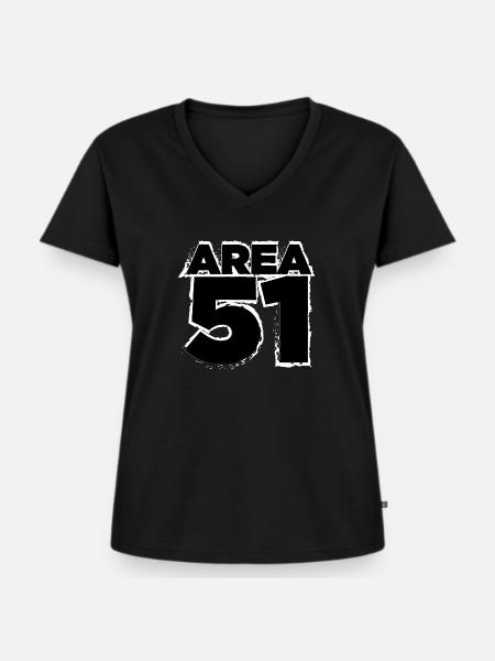 Area 51 - Design - Frauen Premium Bio T-Shirt mit V-Ausschnitt - Schwarz
