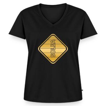 Prénom Solea - T-shirt encolure en V Premium bio Femme - noir - Devant - AI Model Female 172 light (172cm)