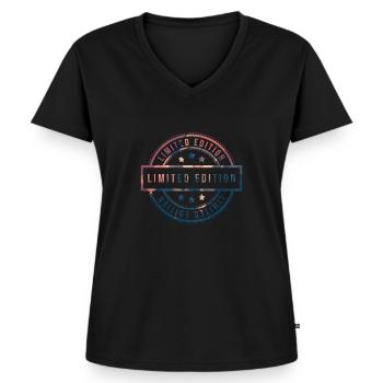 Cadeau en édition limitée disant individualité - T-shirt encolure en V Premium bio Femme - noir - Devant - AI Model Female 172 light (172cm)