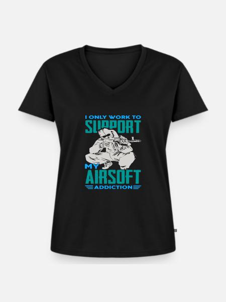 Airsoft - Frauen Premium Bio T-Shirt mit V-Ausschnitt - Schwarz