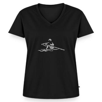 Rowing Word Art Kayaking Rower Team Canoe Kayak - Frauen Premium Bio T-Shirt mit V-Ausschnitt - Schwarz - Vorne - AI Model Female 172 light (172cm)