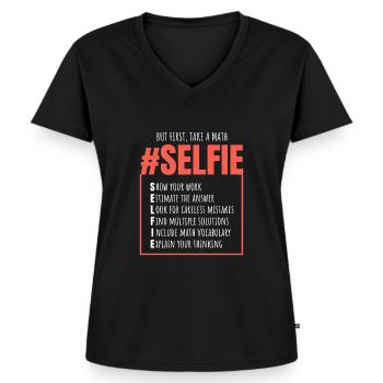 Math Gift Funny Math Teacher Math Day - Women's Premium Organic V-neck T-shirt - black - Front - AI Model Female 172 light (172cm)