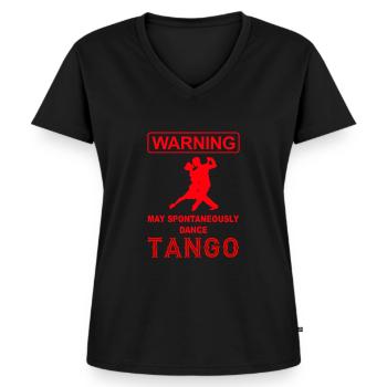 Tango Tanzpaar - Frauen Premium Bio T-Shirt mit V-Ausschnitt - Schwarz - Vorne - AI Model Female 172 light (172cm)