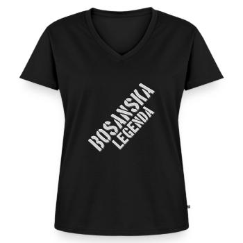 Bosna i Hercegovina Bosanska Legenda - Women's Premium Organic V-neck T-shirt - black - Front - AI Model Female 172 light (172cm)