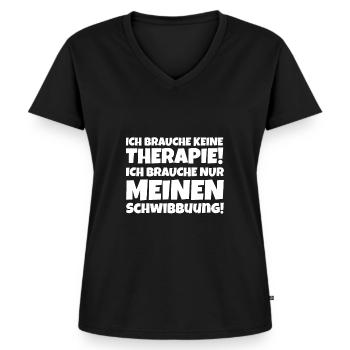 Schwibbogen Therapie - Frauen Premium Bio T-Shirt mit V-Ausschnitt - Schwarz - Vorne - AI Model Female 172 light (172cm)